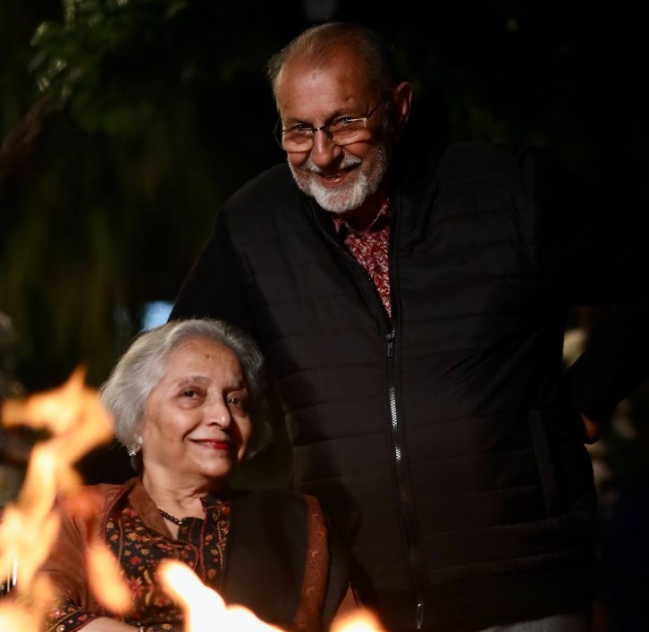 Bunny and Amu Puri by the evening fire